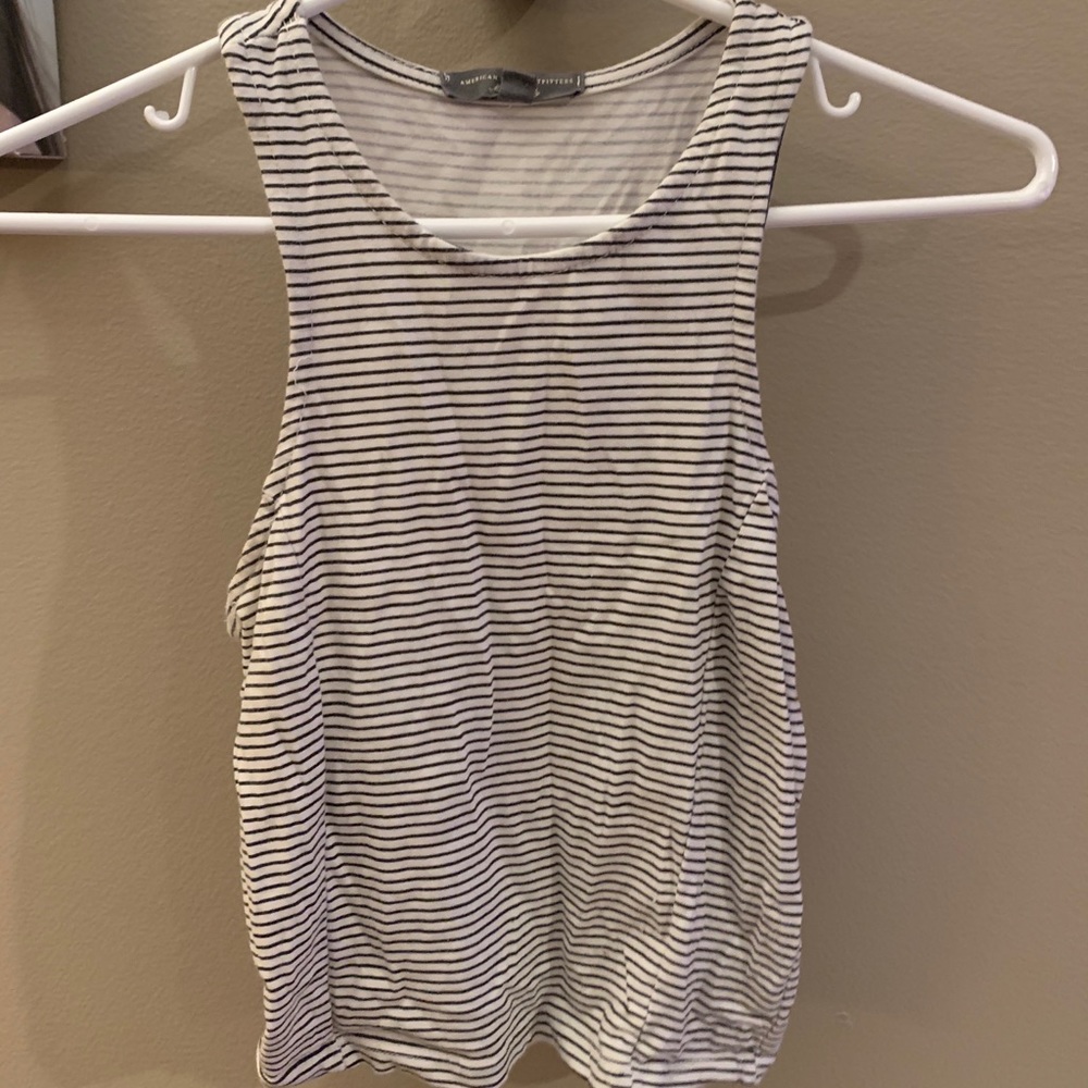 Girls black & white striped tank
